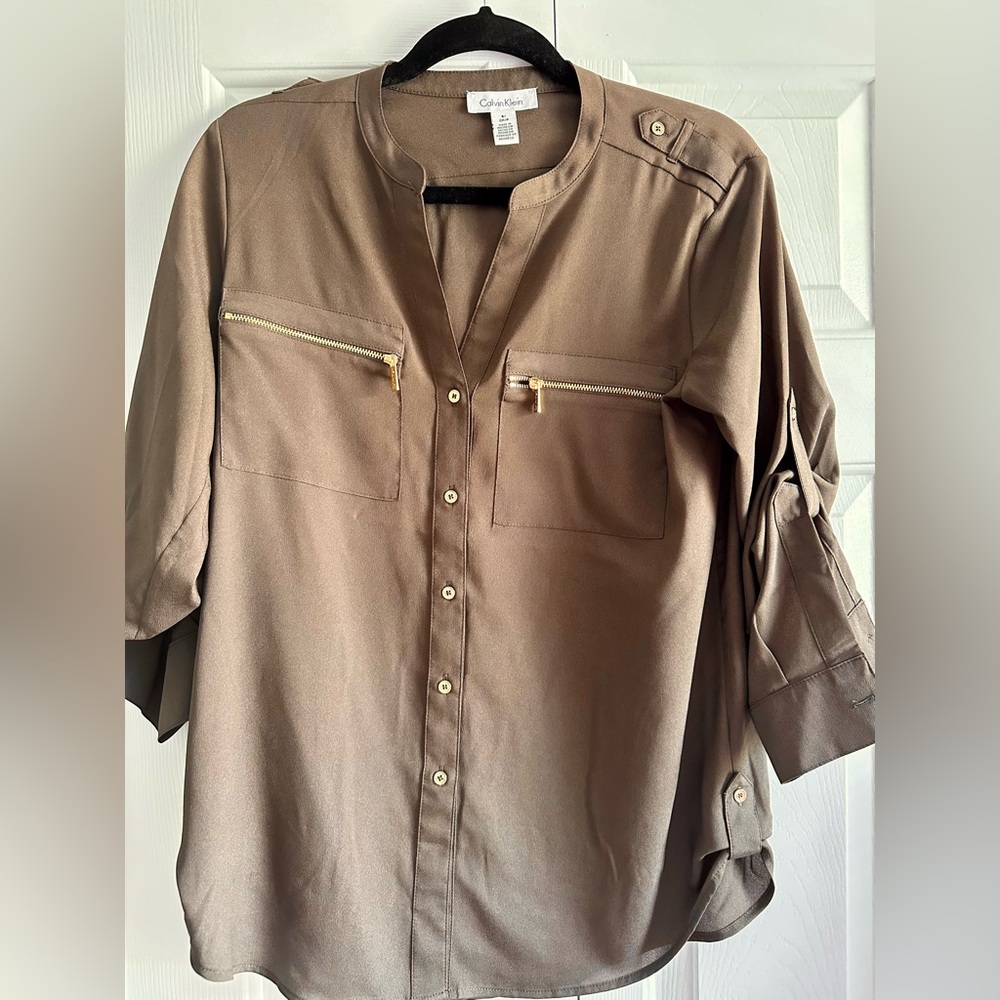 Calvin Klein Brown Blouse - S